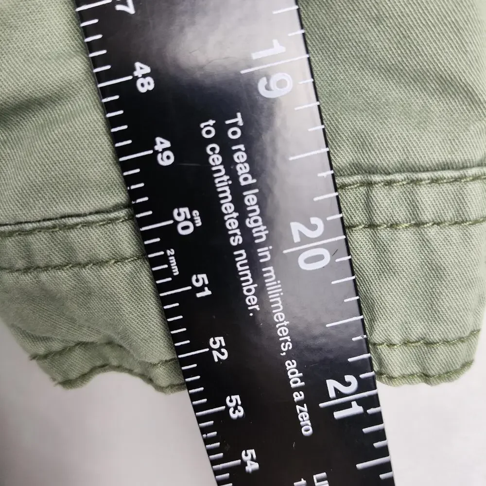 OshKosh B'gosh Jacket Youth 10-12 Green Hooded Sherpa Lined Canvas Parka Coat